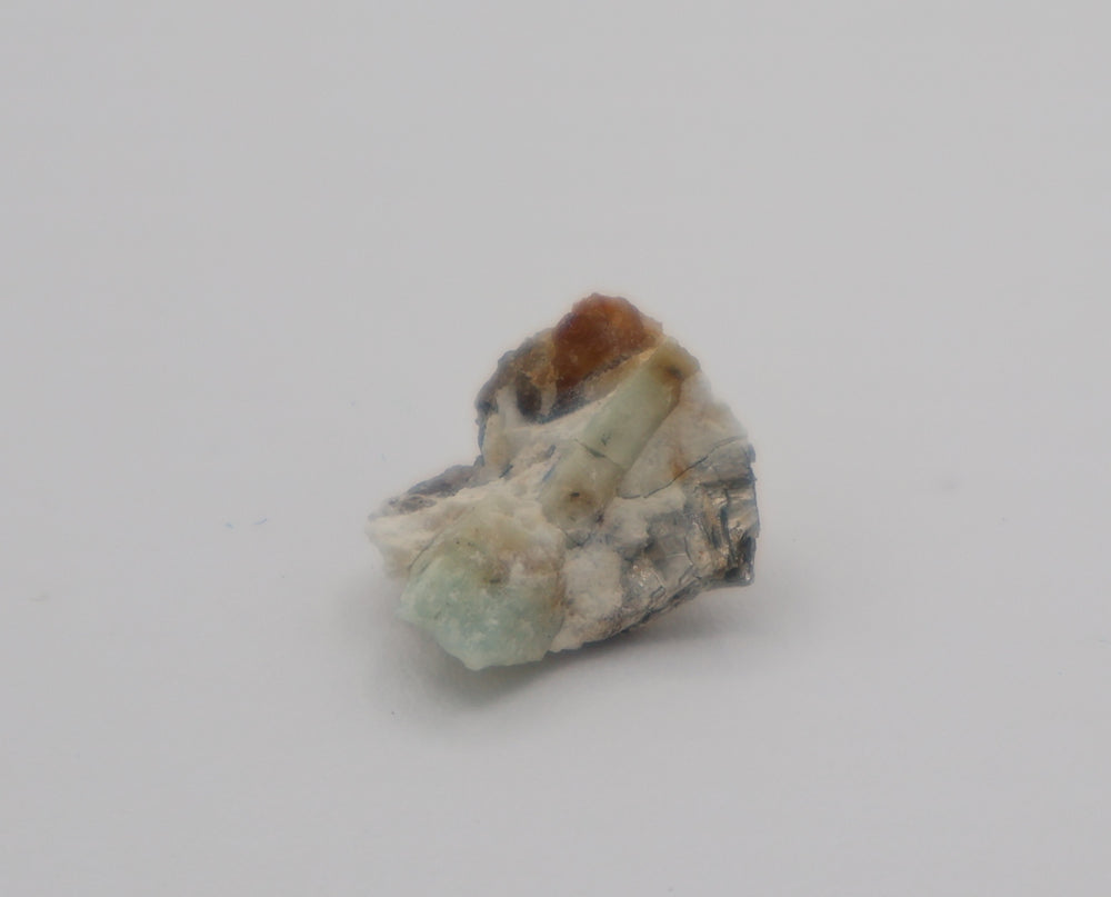 Sceptered Aquamarine with Mica on Feldspar