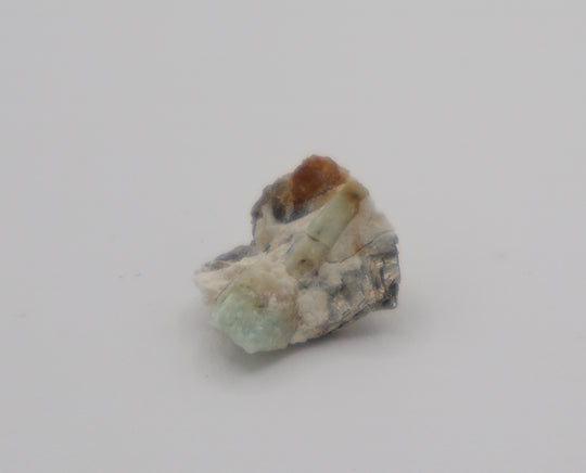 Sceptered Aquamarine with Mica on Feldspar