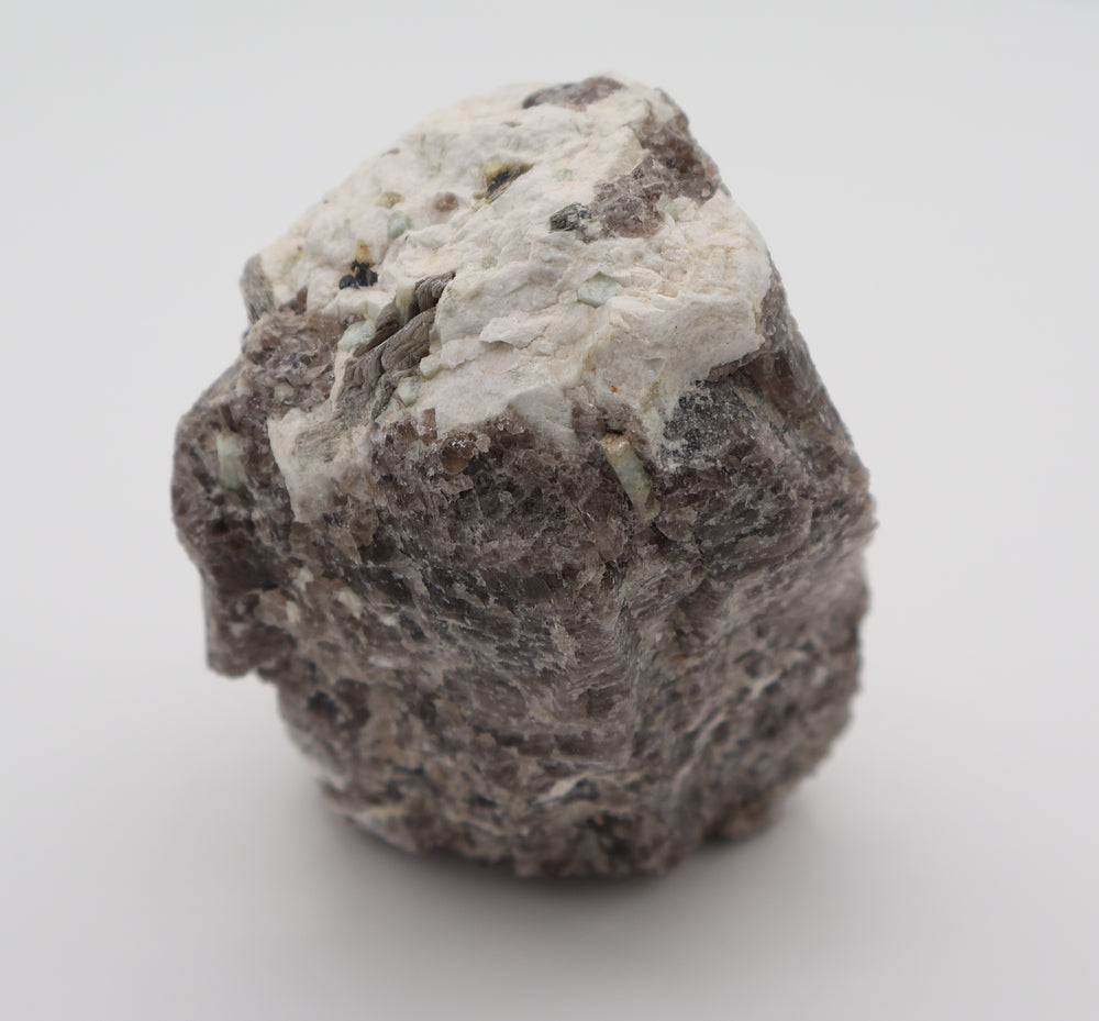 Aquamarine and Heliodor with Mica on Smoky Quartz and Feldspar