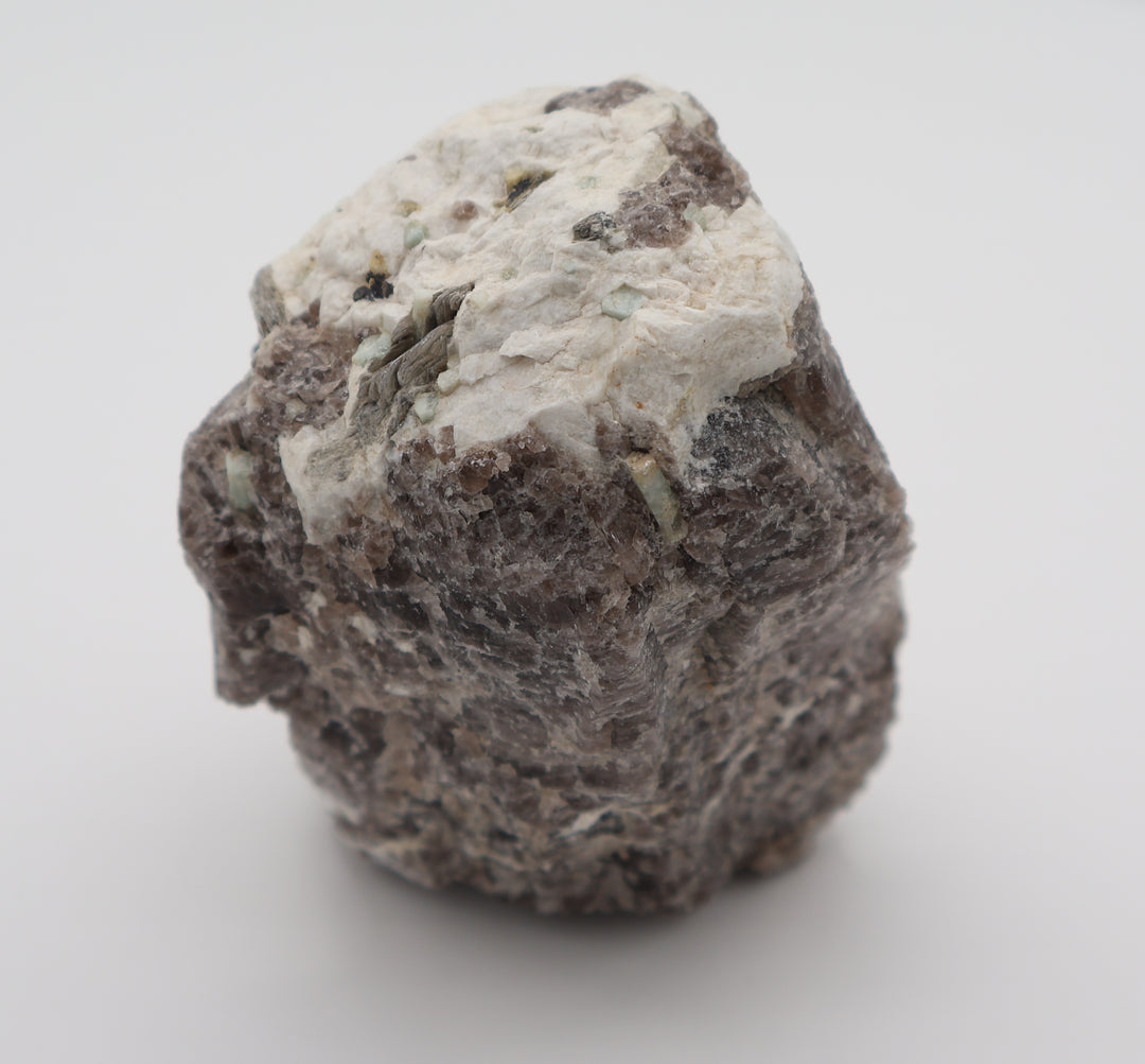 Aquamarine and Heliodor with Mica on Smoky Quartz and Feldspar