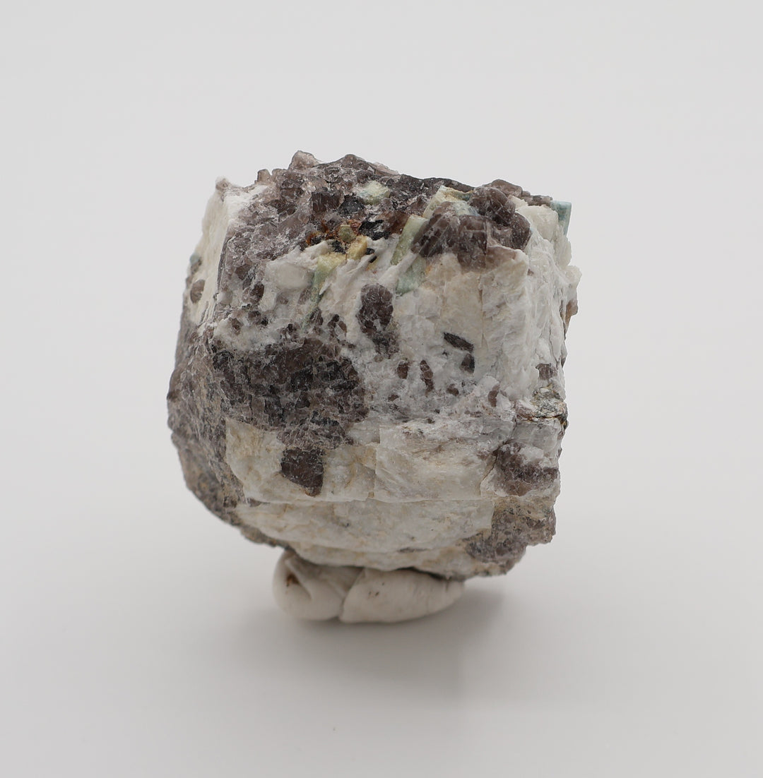 Aquamarine and Bi-Colour Beryl on Smoky Quartz and Feldspar