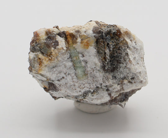 Bi-Colour Sceptered Beryl with Mica on Smoky Quartz and Feldspar