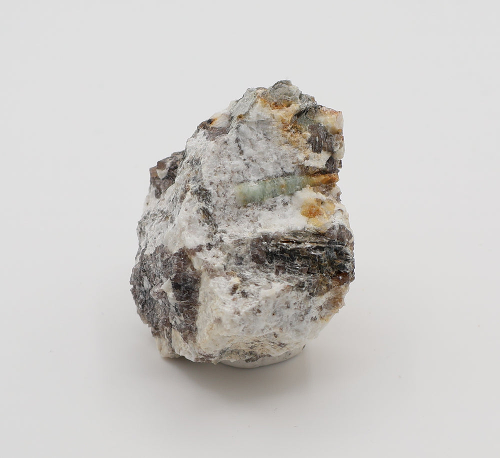 Bi-Colour Sceptered Beryl with Mica on Smoky Quartz and Feldspar