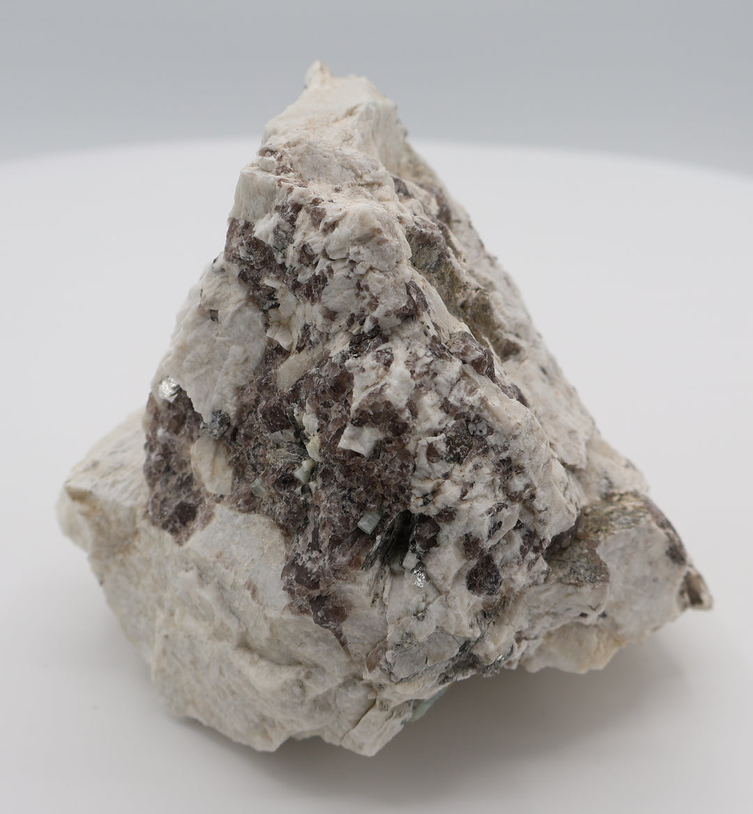 Aquamarine and Bi-Colour Beryl with Mica on Smoky Quartz and Feldspar