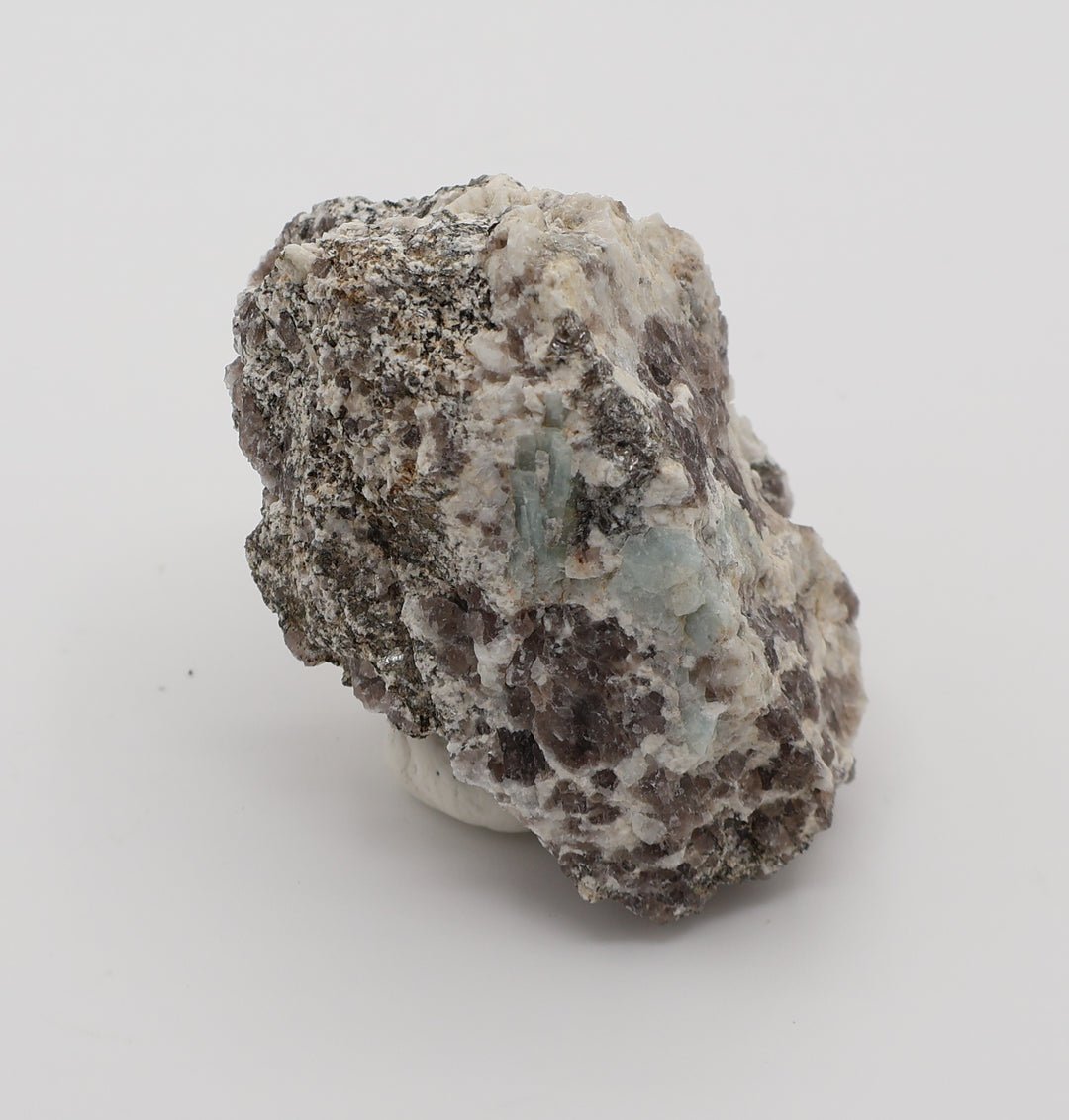 Aquamarine Spray with Mica on Smoky Quartz and Feldspar