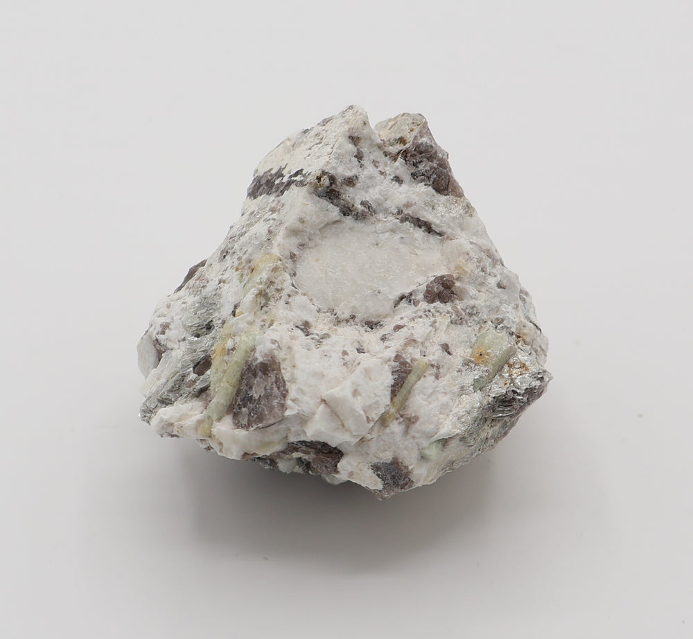 Aquamarine with Mica on Smoky Quartz and Feldspar