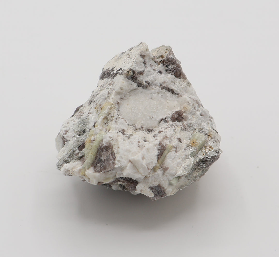 Aquamarine with Mica on Smoky Quartz and Feldspar