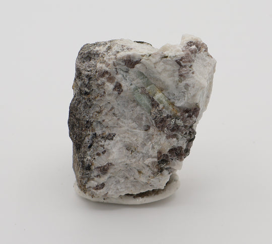 Aquamarine with Mica, Hematite, and Smoky Quartz on Feldspar