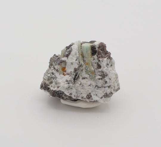 Sceptered Aquamarines with Mica on Smoky Quartz and Feldspar