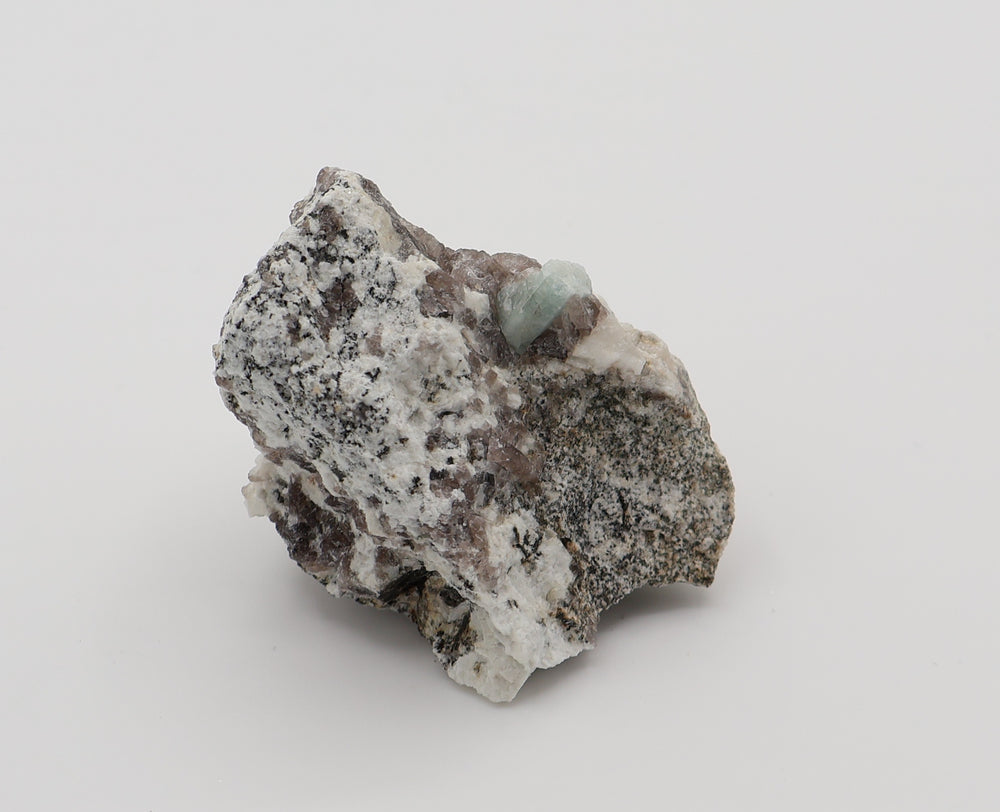 Aquamarine on Mica, Smoky Quartz, Feldspar