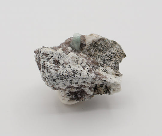 Aquamarine on Mica, Smoky Quartz, Feldspar