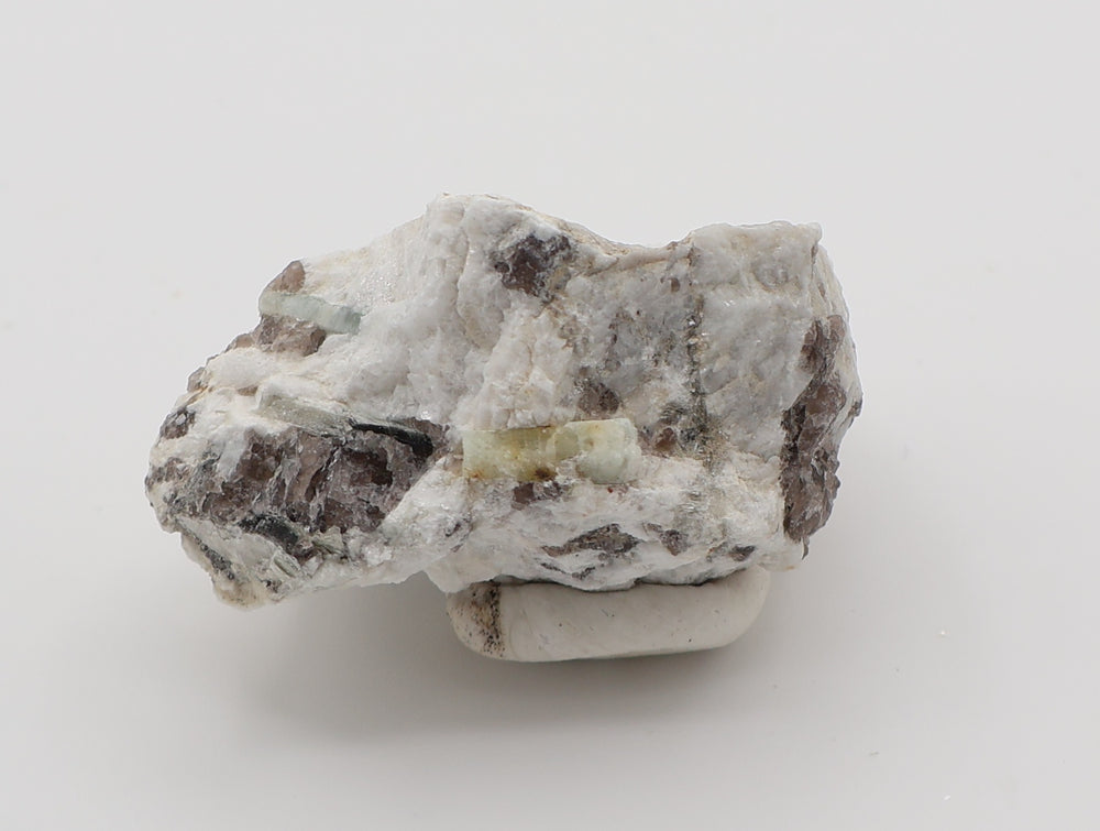 Aquamarine and Heliodor with Mica on Smoky Quartz and Feldspar