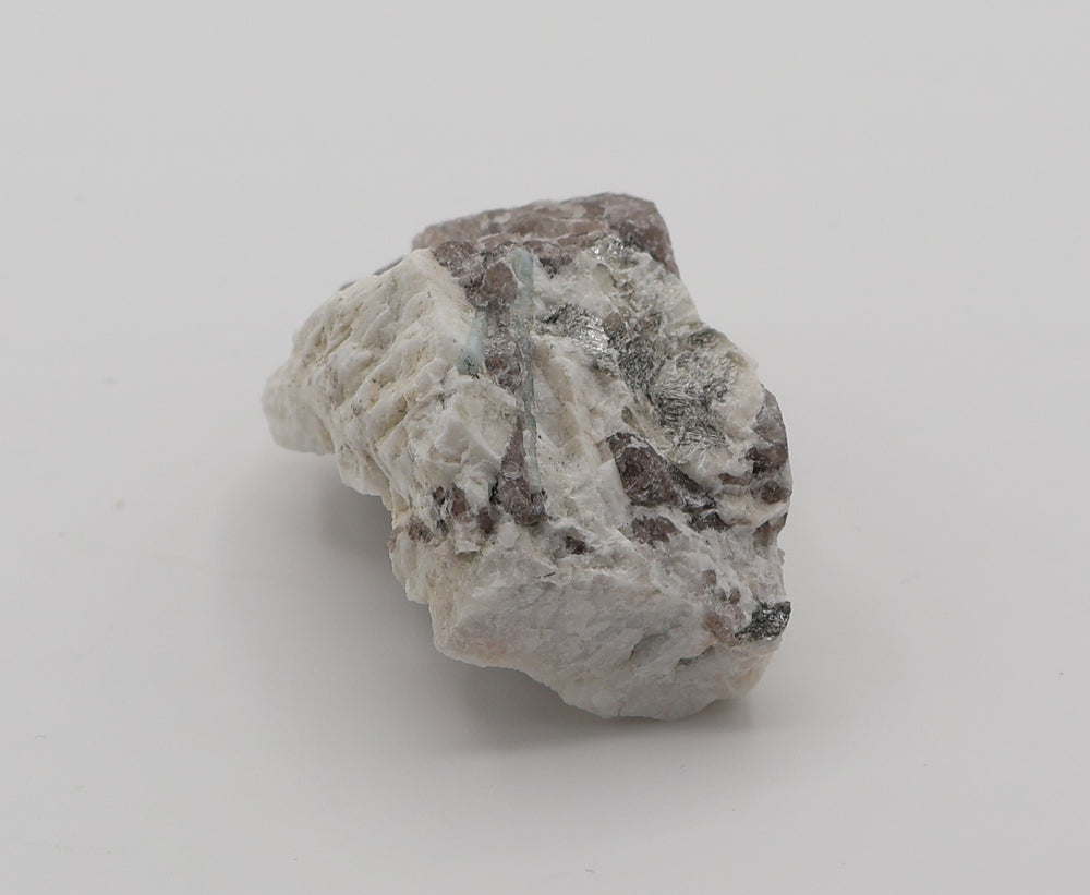 Aquamarine with Mica on Smoky Quartz and Feldspar