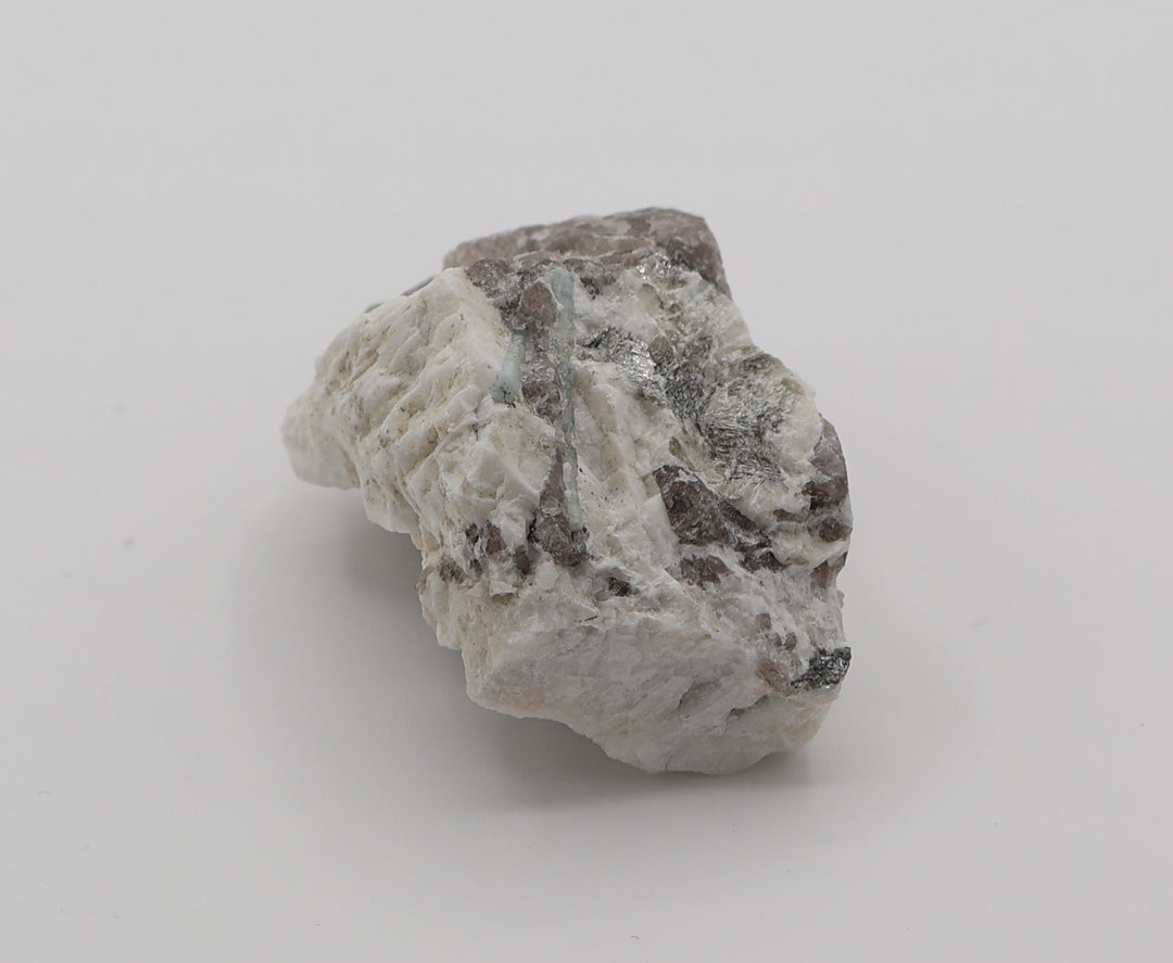 Aquamarine with Mica on Smoky Quartz and Feldspar
