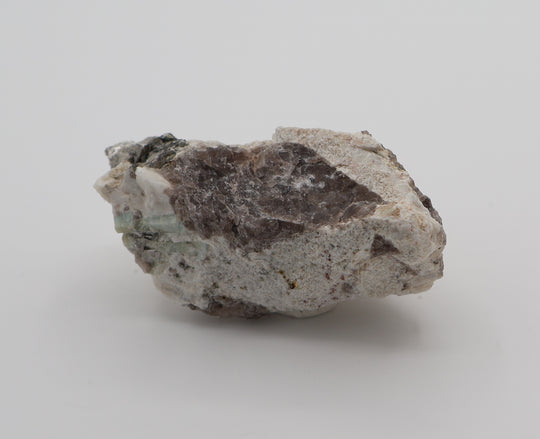 Sceptered Aquamarine with Mica, Spessartine Garnet, on Smoky Quartz and Feldspar