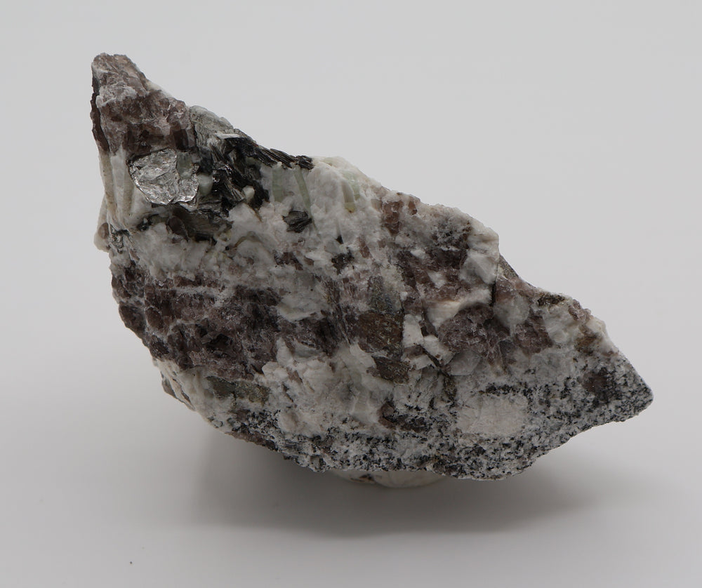 Aquamarine and Bi-Colour Beryl on Smoky Quartz and Feldspar