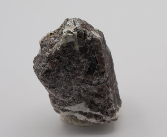Aquamarine with Mica on Smoky Quartz and Feldspar