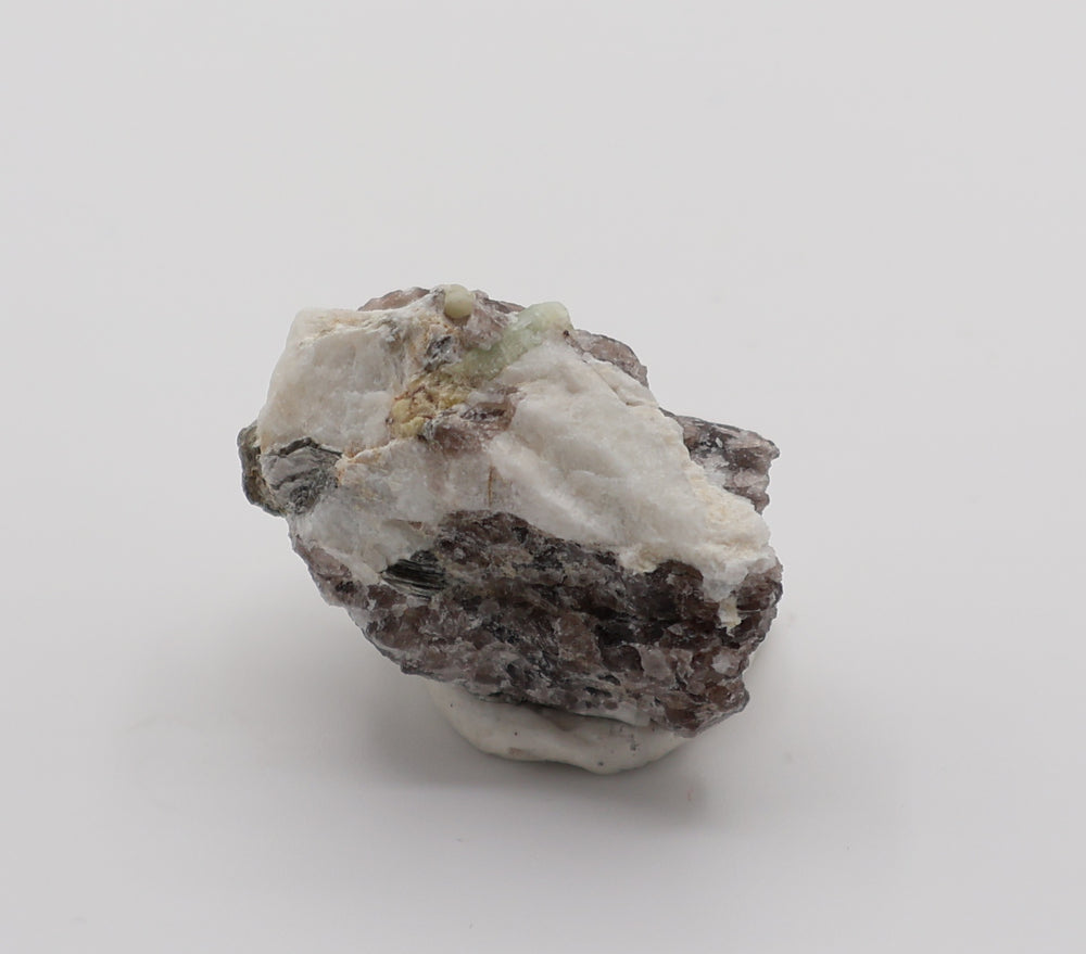 Bi-Colour Beryl and Aquamarine on Mica with Smoky Quartz and Feldspar