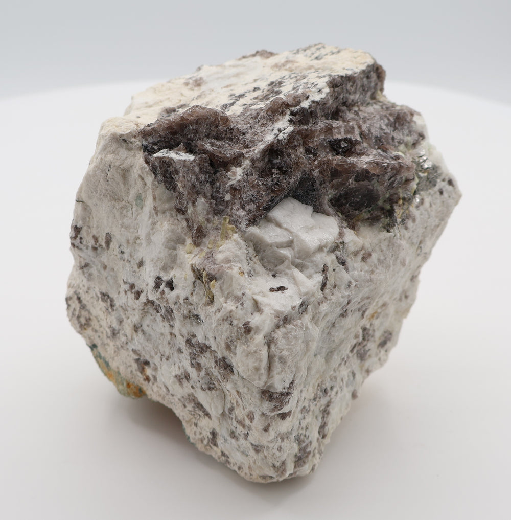 Aquamarine and Heliodor Clusters with Mica and Smoky Quartz on Feldspar