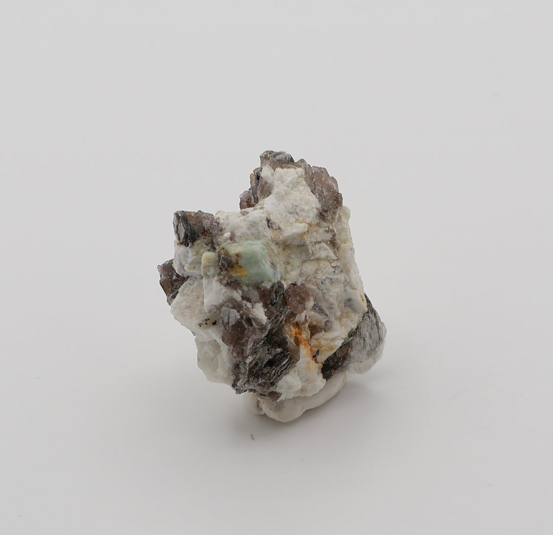 Sceptered Aquamarine on Mica, Smoky Quartz, Feldspar
