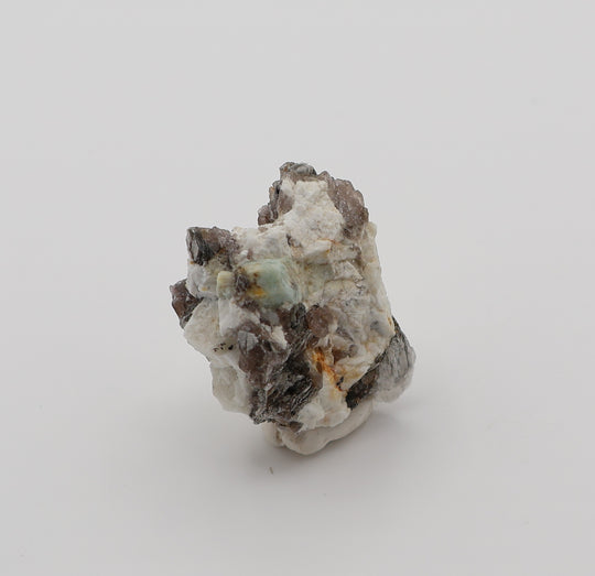 Sceptered Aquamarine on Mica, Smoky Quartz, Feldspar