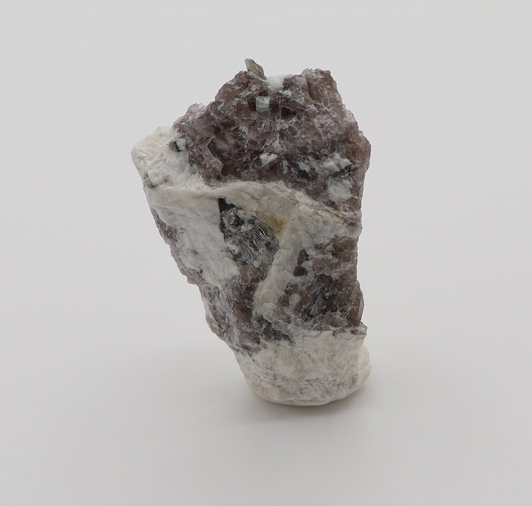 Aquamarine with Mica on Smoky Quartz and Feldspar