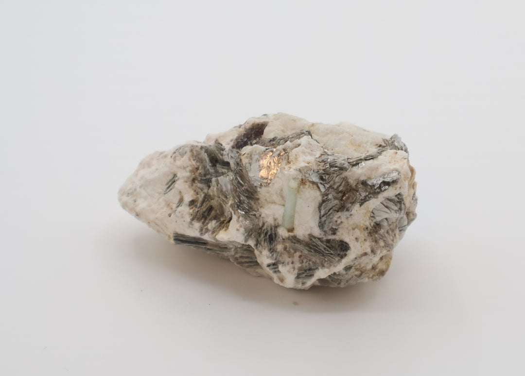 Aquamarine with Mica on Feldspar