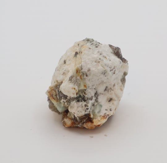 Aquamarine with Mica, Quartz, on Feldspar