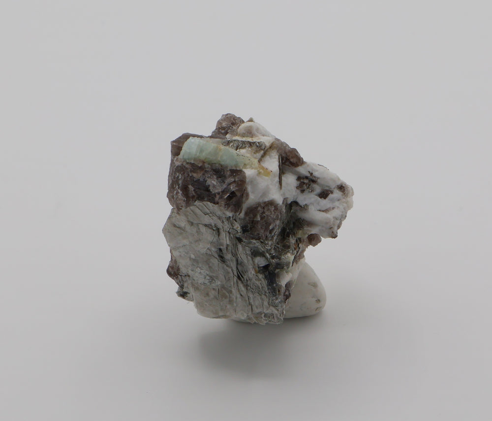 Bi-Colour Beryl on Mica, Smoky Quartz, Feldspar