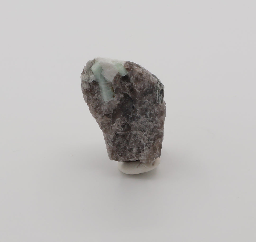 Aquamarine with Mica and Feldspar on Smoky Quartz