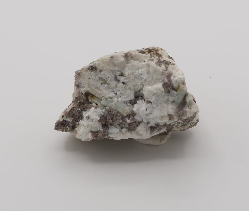 Aquamarine and Bi-Colour Beryl Cluster with Mica on Smoky Quartz and Feldspar