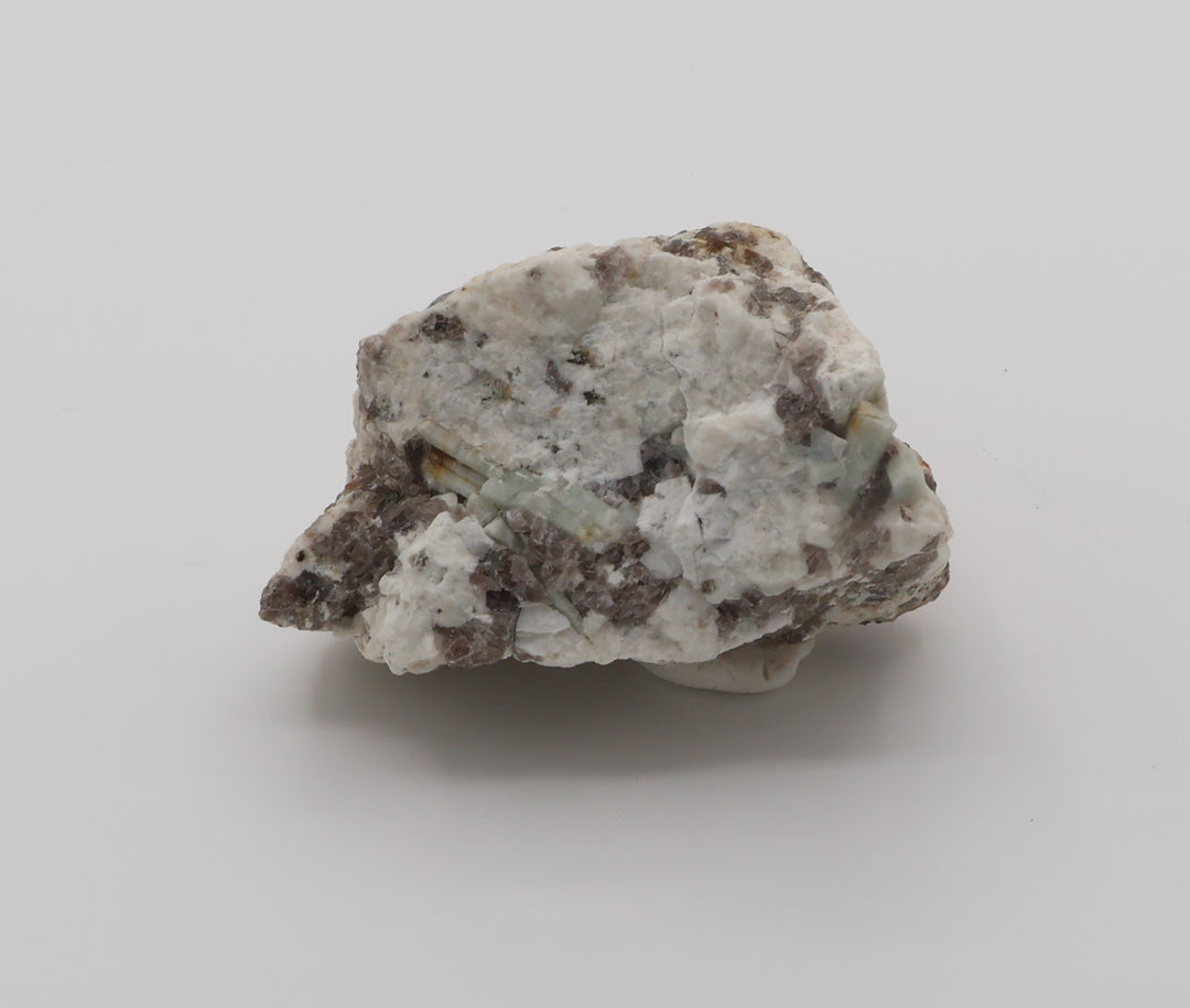 Aquamarine and Bi-Colour Beryl Cluster with Mica on Smoky Quartz and Feldspar