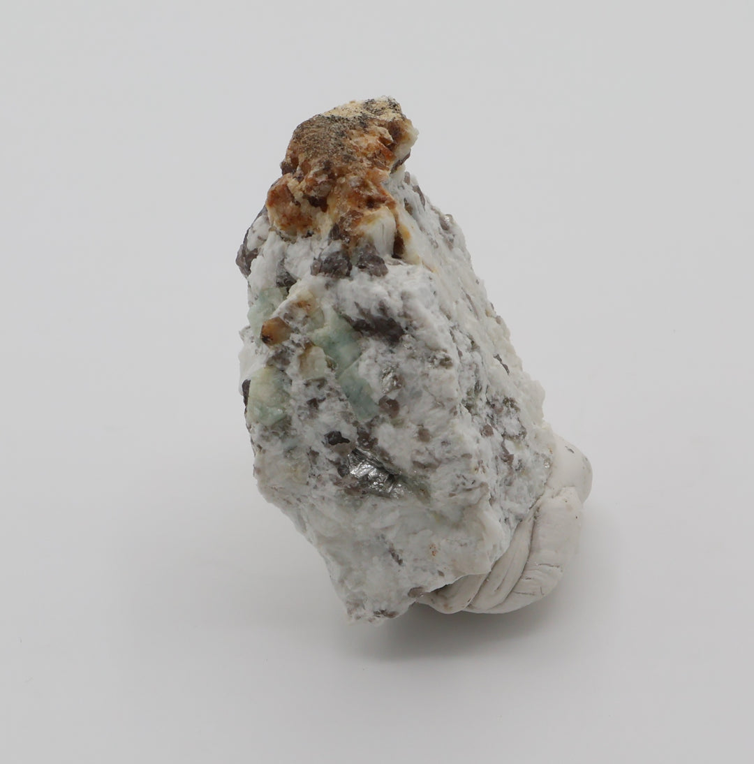 Sceptered Aquamarine, Aquamarine, Bi-Colour Beryl, with Mica and Smoky Quartz on Feldspar