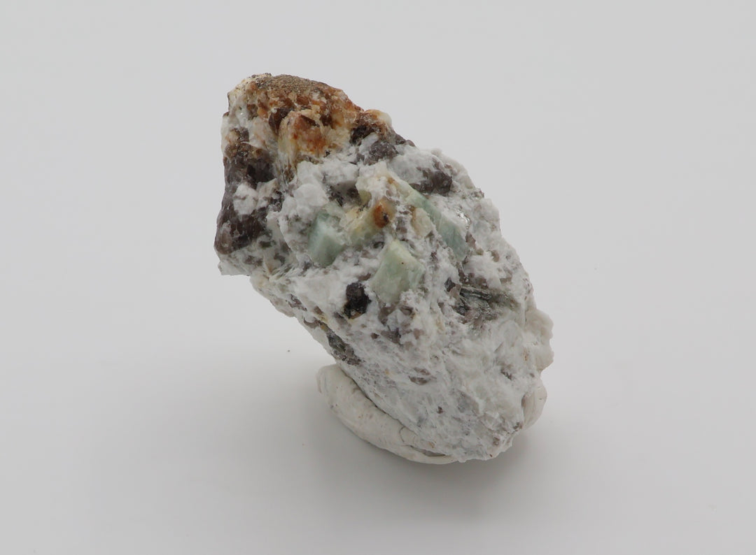 Sceptered Aquamarine, Aquamarine, Bi-Colour Beryl, with Mica and Smoky Quartz on Feldspar