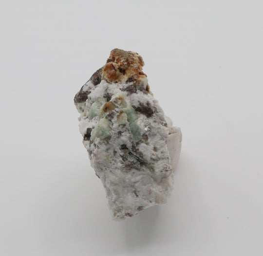 Sceptered Aquamarine, Aquamarine, Bi-Colour Beryl, with Mica and Smoky Quartz on Feldspar
