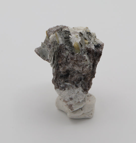Bi-Colour Beryl with Mica on Smoky Quartz and Feldspar