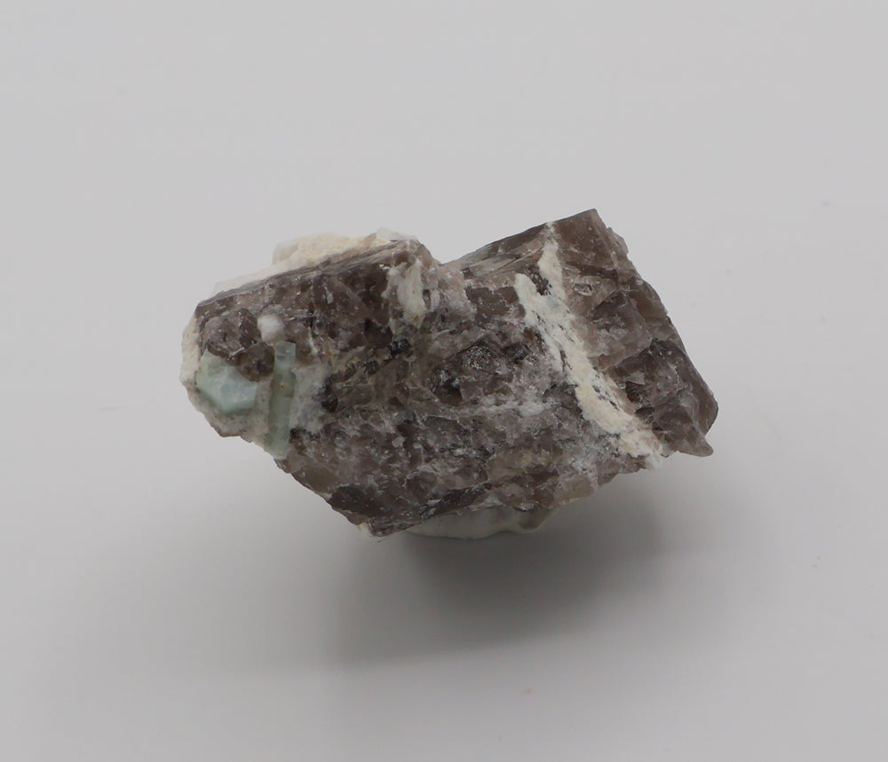 Aquamarine on Smoky Quartz and Feldspar