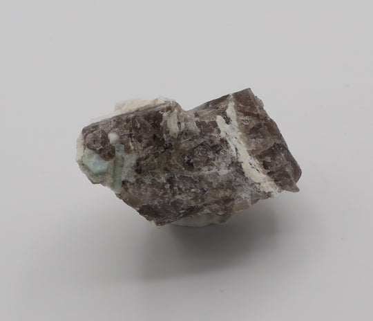Aquamarine on Smoky Quartz and Feldspar