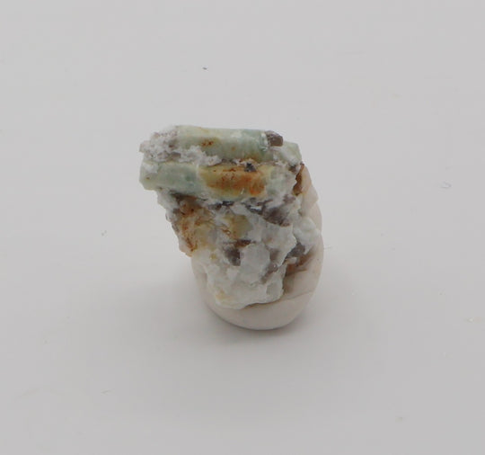Aquamarine with Smoky Quartz on Feldspar