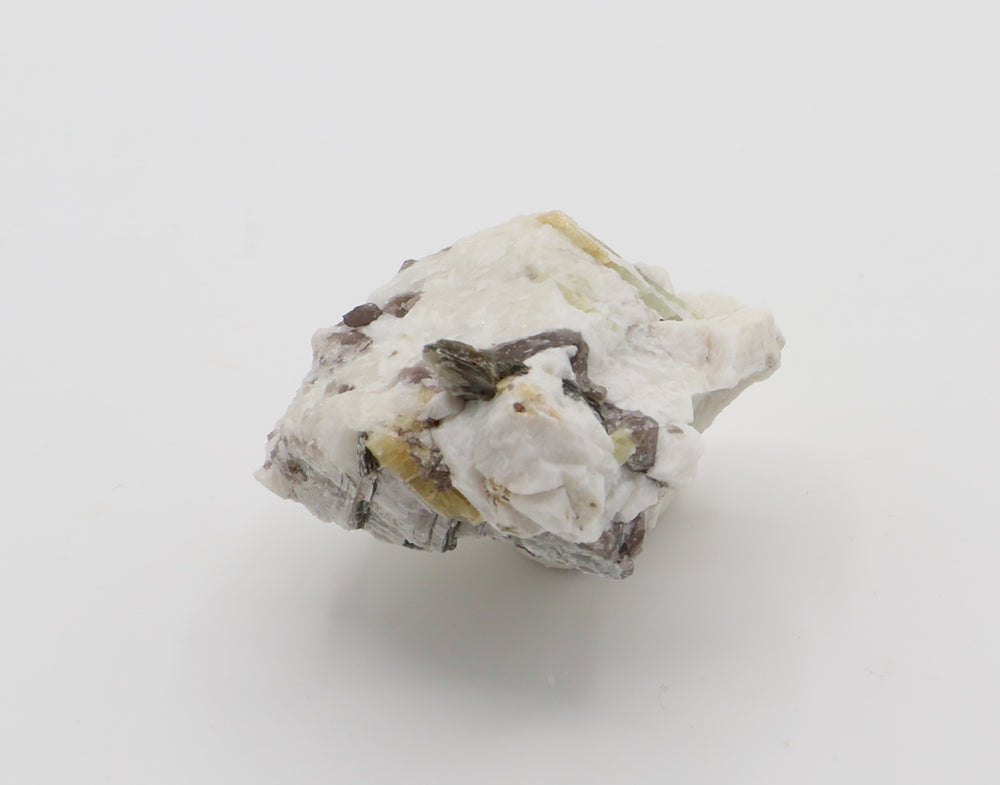 Bi-Colour Beryl with Heliodor, Mica, Smoky Quartz, on Feldspar