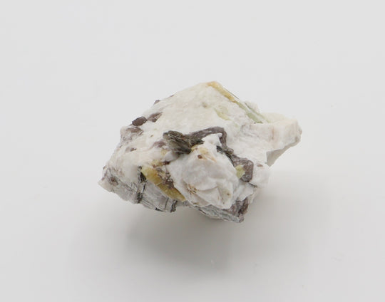 Bi-Colour Beryl with Heliodor, Mica, Smoky Quartz, on Feldspar