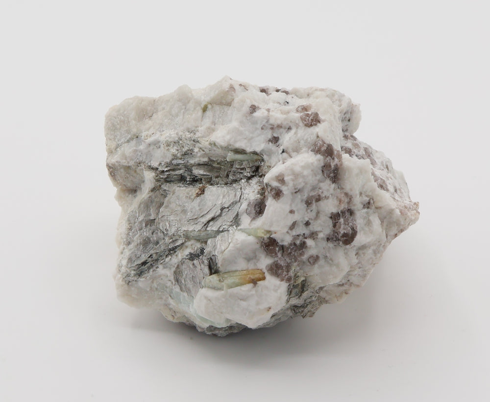 Bi-Colour Beryl and Aquamarine with Mica, on Smoky Quartz and Feldspar