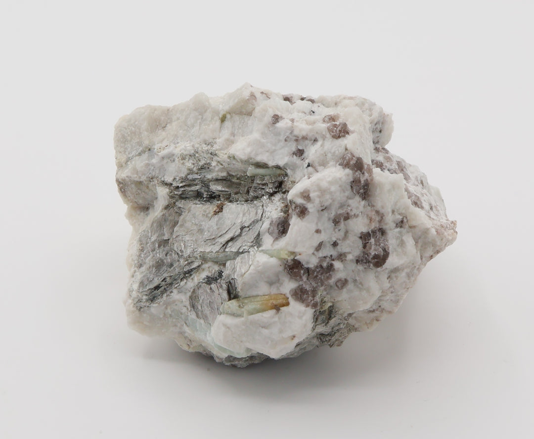 Bi-Colour Beryl and Aquamarine with Mica, on Smoky Quartz and Feldspar