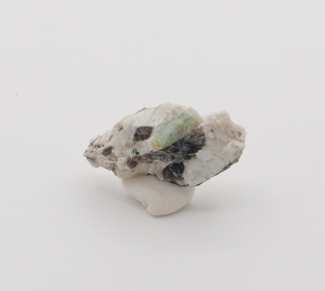 Aquamarine on Mica, Smoky Quartz, Feldspar