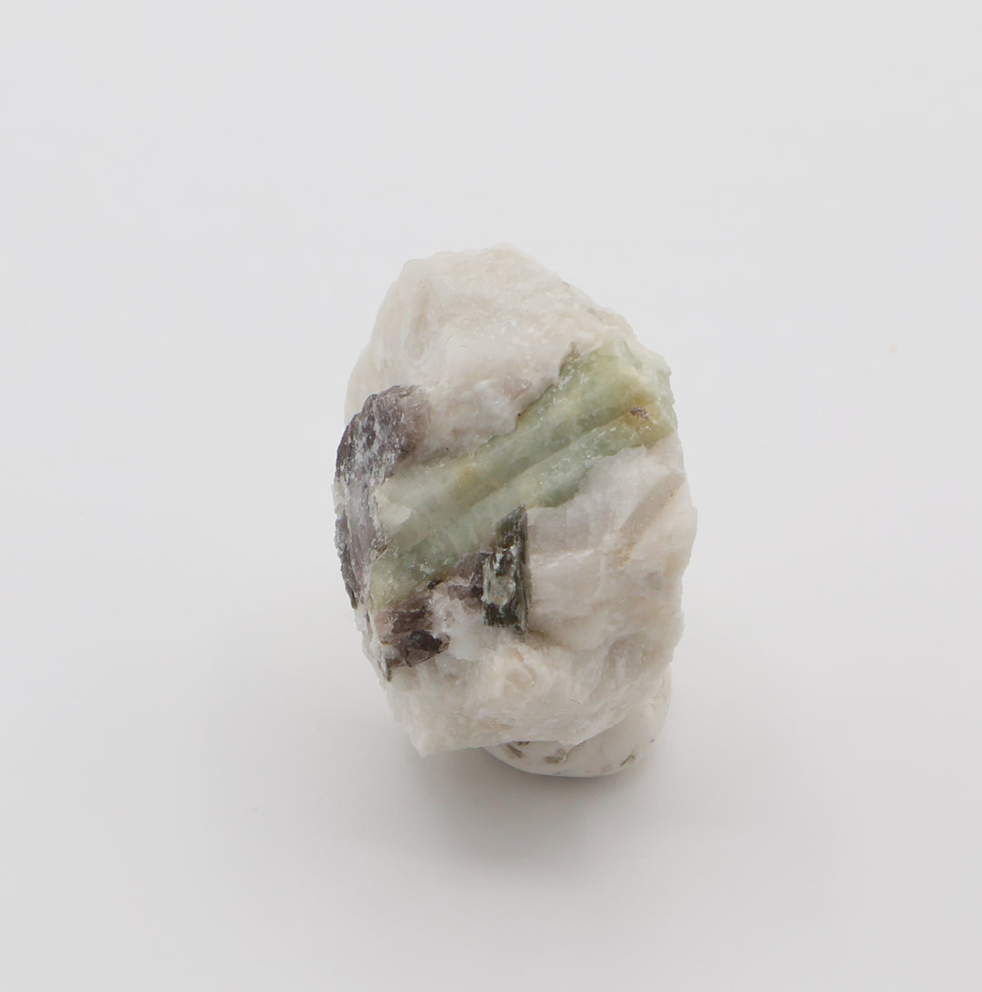 Aquamarine with Mica and Smoky Quartz on Feldspar