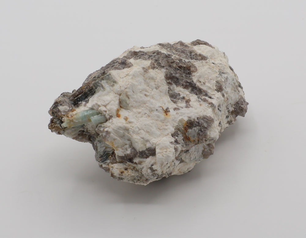 Sceptered Aquamarine with Mica on Smoky Quartz and Feldspar