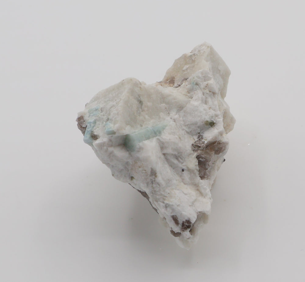 Aquamarine on Smoky Quartz and Feldspar