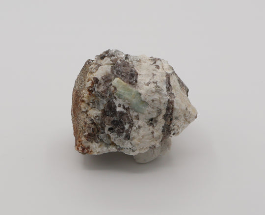 Sceptered Aquamarine with Mica on Smoky Quartz and Feldspar