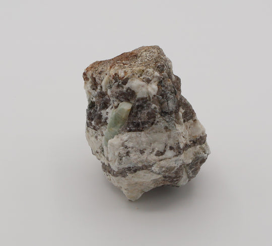 Sceptered Aquamarine with Mica on Smoky Quartz and Feldspar