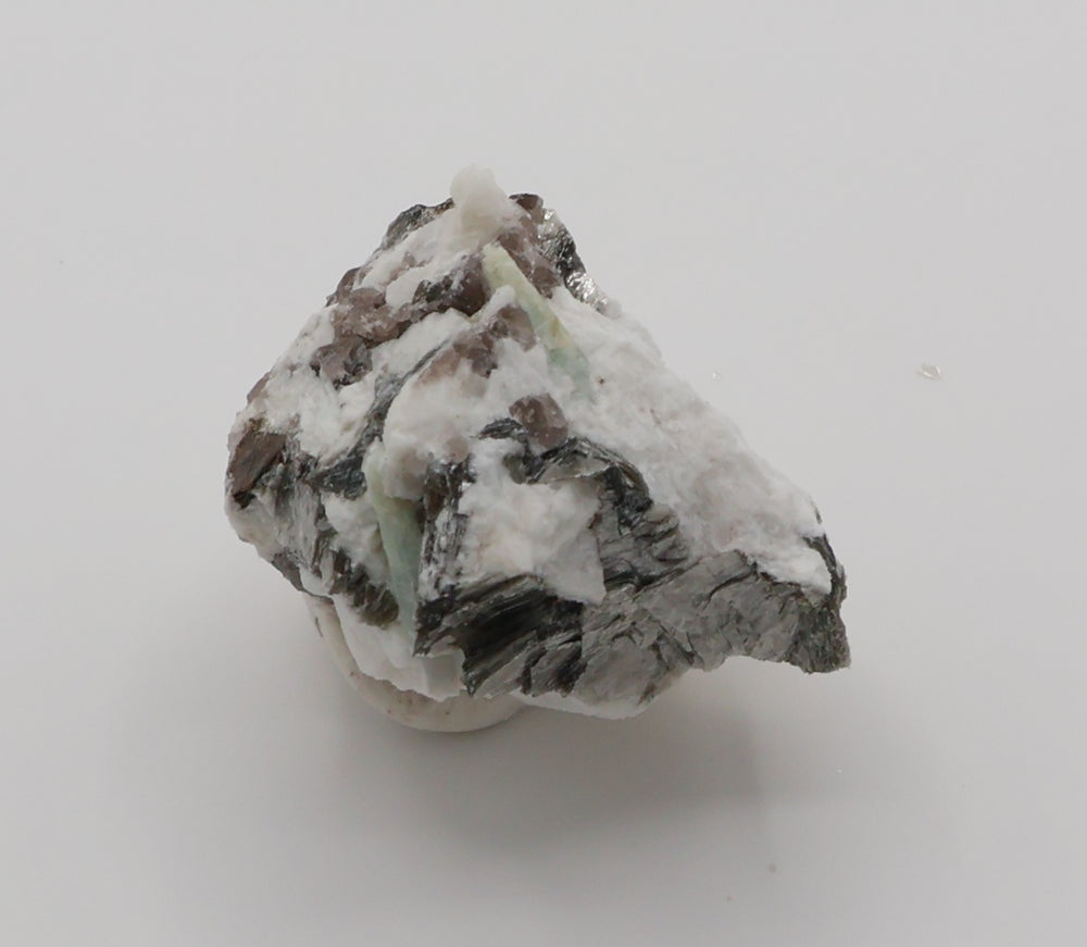 Aquamarine on Mica, Smoky Quartz, Feldspar